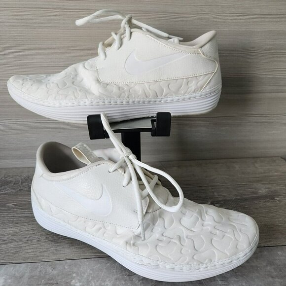 Nike Solarsoft White Lightweight Comfort Lace Sneakers 728857 Men 11 EU 45 Rare - Picture 5 of 16
